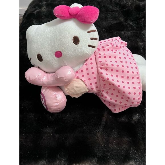 2009 18” Hello Kitty Sanrio Plush Stuffed Animal Laying Talking On Phone - Picture 1 of 5